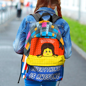 Everything Is Awesome, Personalized Lego Backpack, Back-to-school Gift for Kids - Backpack - GoDuckee