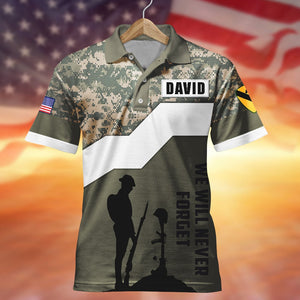 Veteran We Will Never Forget, Personalized Polo Shirt, Military Gifts, Custom Military Unit - AOP Products - GoDuckee