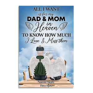 Personalized Old Angel Couple Poster - To Know How Much I Love and Miss Them - Memories Of Dad and Mom in Heaven - Poster & Canvas - GoDuckee