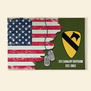 Military Division and America Flag - Custom Military Unit Poster - Poster & Canvas - GoDuckee