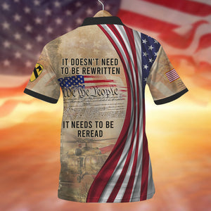 Personalized Veteran Polo Shirt - It Doesn't Need To Be Rewritten - AOP Products - GoDuckee