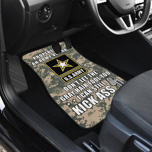 Veteran Don’t Let The Gray Hair Fool You I Can Still Kick Ass Personalized Universal Car Front & Rear Floor Foot Mats, Custom Military Unit - Doormat - GoDuckee