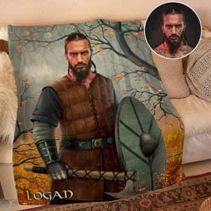 Custom Viking Blanket - Fighting Dog - Blanket - GoDuckee