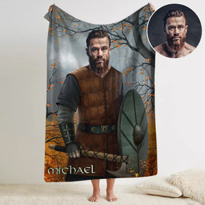Custom Viking Blanket - Fighting Dog - Blanket - GoDuckee