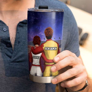 Personalized Racing Couple Tumbler Cup - From The Start to The Finish - Couple Shoulder to Shoulder - Tumbler Cup - GoDuckee