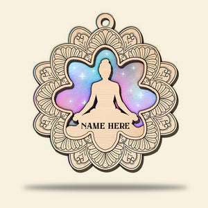 Yoga Pose - Personalized Wood Ornament - Gift for Yoga Lovers - Ornament - GoDuckee