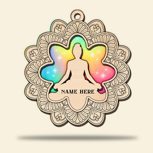 Yoga Pose - Personalized Wood Ornament - Gift for Yoga Lovers - Ornament - GoDuckee