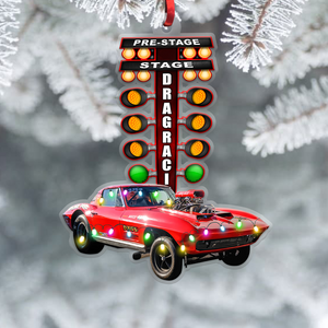Personalized Drag Racing Light Ornament - Upload Car Image, Drag Racing Christmas Decor - Ornament - GoDuckee