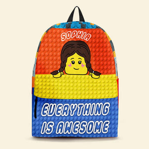 Everything Is Awesome, Personalized Lego Backpack, Back-to-school Gift for Kids - Backpack - GoDuckee