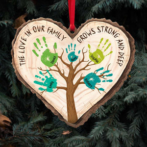 Family Love Grows Strong And Deep, Personalized Wood Ornament - Ornament - GoDuckee