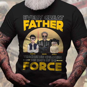 Dad Teaches Children The Ways of The Force, Personalized Shirts, Father's Day Gifts - Shirts - GoDuckee