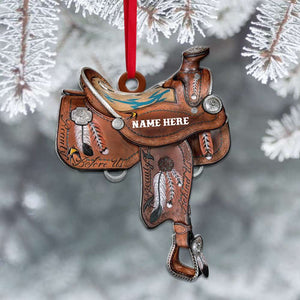 Western Saddle Personalized Christmas Ornament Gift For Cowgirl, Horse Lovers - Ornament - GoDuckee