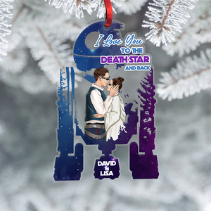 I Love You To The Planet And Back Personalized Galaxy Couple Ornament, Gift For Couple - Ornament - GoDuckee