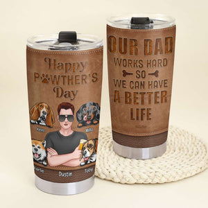 Dog Dad Happy Pawther's Day, Personalized Tumbler, Gifts for Dog Dads - Tumbler Cup - GoDuckee