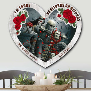 I'm Yours No Returns or Refunds, Personalized Couple Wood Sign, Gift for Bikers - Wood Sign - GoDuckee