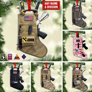 Military Tactical Christmas Stocking, Personalized Acrylic Ornament, Christmas Gift For Veteran & Soldier - Ornament - GoDuckee