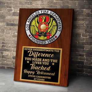 Personalized Logo Firefighter Poster - Never Underestimate The Difference You Made And The Lives You Touch - Poster & Canvas - GoDuckee