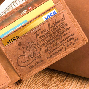 Lion Couple I Want All Of My Last To Be With You Personalized Leather Men Wallet - Leather Men Wallet - GoDuckee