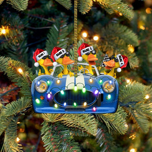 Sport Car Racing Duck - Personalized Christmas Ornament - Christmas Gift For Best Friends - Ornament - GoDuckee