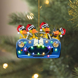 Sport Car Racing Duck - Personalized Christmas Ornament - Christmas Gift For Best Friends - Ornament - GoDuckee