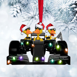F1 Racing Duck - Personalized Christmas Ornament - Christmas Gift For Best Friends - Ornament - GoDuckee