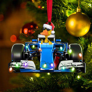 F1 Racing Duck - Personalized Christmas Ornament - Christmas Gift For Best Friends - Ornament - GoDuckee