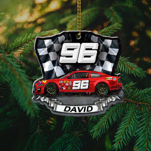 Racing - Personalized Christmas Ornament, Christmas Gift For Car Racer - Ornament - GoDuckee
