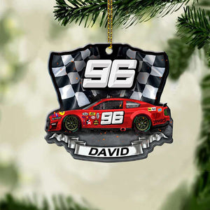 Racing - Personalized Christmas Ornament, Christmas Gift For Car Racer - Ornament - GoDuckee