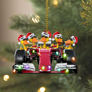 F1 Racing Duck - Personalized Christmas Ornament - Christmas Gift For Best Friends - Ornament - GoDuckee
