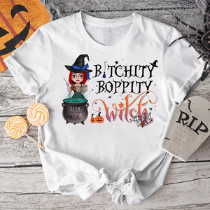 Personalized Halloween Witch Shirt, Bitchity Boppity Witch Making Potion - Shirts - GoDuckee