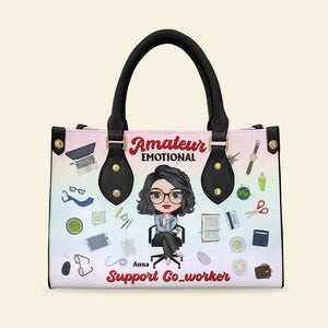 Office Girl Amateur Emotional, Personalized Leather Bag - Leather Bag - GoDuckee