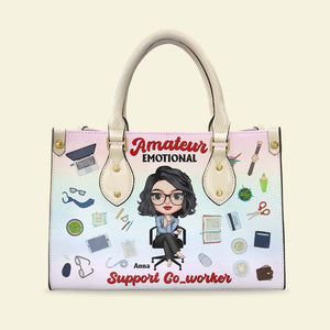 Office Girl Amateur Emotional, Personalized Leather Bag - Leather Bag - GoDuckee