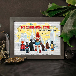 My Super Mom Cape Never Comes Off, Personalized Canvas Print - Gift For Mom - Poster & Canvas - GoDuckee