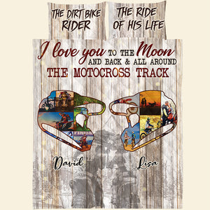 Motocross Couple The Dirt Bike Rider The Ride Of His Life Personalized Quilt Bed Set - Quilts & Comforters - GoDuckee