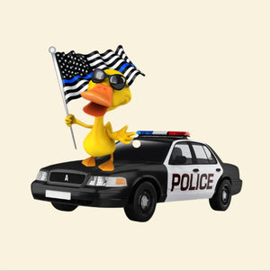 Police Duck - Personalized Christmas Ornament, Christmas Gift For Police Officer - Ornament - GoDuckee