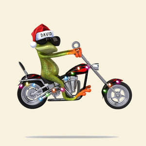 Cool Frog Wearing Sunglasses Personalized Christmas Ornament - Gift For Chopper Lover - Ornament - GoDuckee