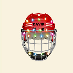 Ice Hockey Helmet With Cage - Personalized Christmas Ornament - Gifts for Ice Hockey Lovers - Ornament - GoDuckee