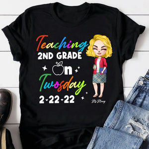 Teacher Teaching On Twosday 2-22-22 Personalized Shirts - Shirts - GoDuckee