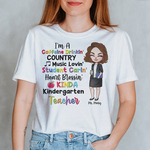 Teacher I'm A Caffeine Drinkin' Country Music Lovin' Personalized Shirts - Shirts - GoDuckee