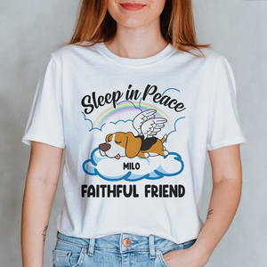 Sleeping Dog, Personalized Dog Memorial Shirt, Sleep In Peace Faithful Friend, Gift For Dog Lovers - Shirts - GoDuckee