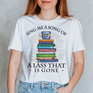 Books Sing Me A Song Of A Lass That Is Gone Personalized Shirts for Fans, Outlander Bookstack - Shirts - GoDuckee