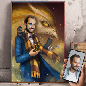 Personalized F.B. and Where to Find Them - J.K.R Canvas Print - Laughing Man - Poster & Canvas - GoDuckee