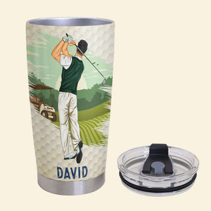 Personalized Golf Tumbler - Jesus Is My Savior Golf Is My Therapy - Tumbler Cup - GoDuckee