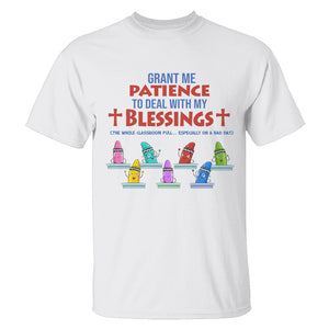 Personalized Crayon Gifts Shirt Ideas For Teacher Grant me the patience to deal with my blessings Shirts - Shirts - GoDuckee