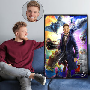 Personalized F.B. and Where to Find Them - J.K.R Canvas Print - Laughing Man - Poster & Canvas - GoDuckee