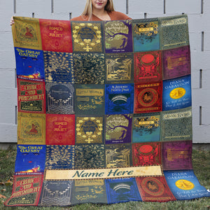 Vintage Library Book Blanket - Custom Your Name - Blanket - GoDuckee