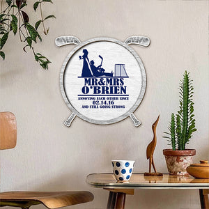 Hockey Annoying Each Other Since And Still Going Strong - Personalized 3D 2-Layered Wood Art - Wood Sign - GoDuckee
