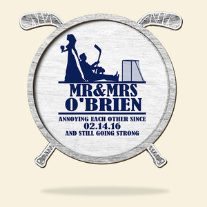 Hockey Annoying Each Other Since And Still Going Strong - Personalized 3D 2-Layered Wood Art - Wood Sign - GoDuckee