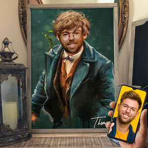 Personalized F.B. and Where to Find Them - J.K.R Canvas Print - Laughing Man - Poster & Canvas - GoDuckee