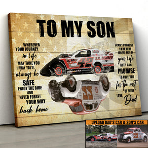 Personalized Racing Dad Canvas Print - I Pray You'll Always Be Safe Enjoy The Ride - Gift For Father's Day - Poster & Canvas - GoDuckee